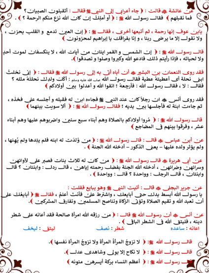 مذكرة دين اولى ثانوي3
